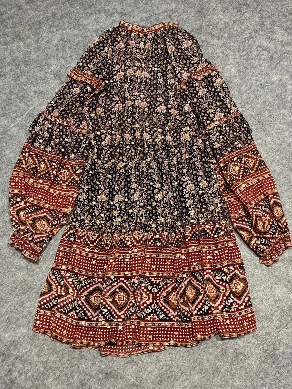 Ulla Johnson Erisa Floral Silk Georgette Metallic Mini Dress - Picture 5 of 9